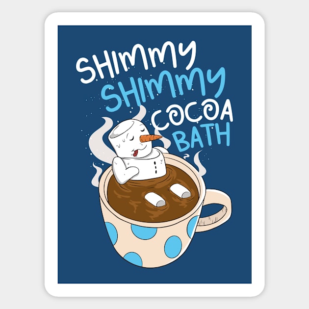 Shimmy Shimmy Cocoa Bath // Funny Hot Cocoa Snowman Cartoon Sticker by SLAG_Creative